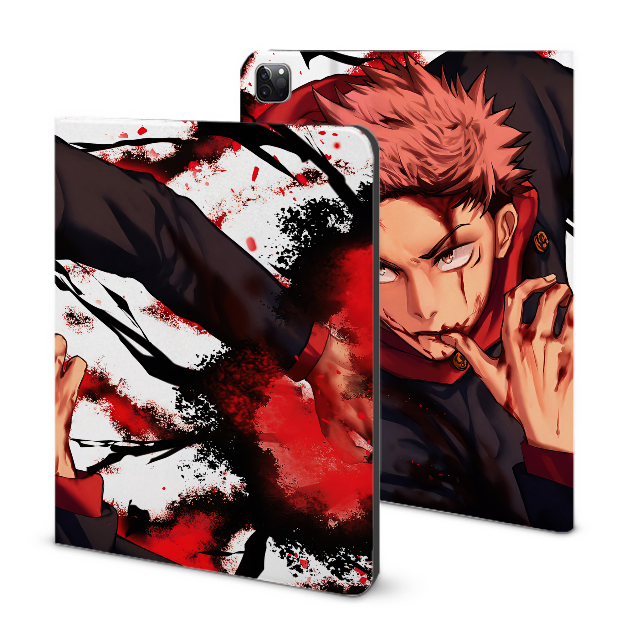 （画像用） 呪術廻戦 Jujutsu Kaisen IPad ケース ブック型 PUレザー TPU 耐衝撃 軽量 薄型 ペン収納なし 全面保護 IPad 各モデル対応